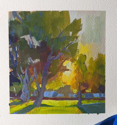 Park Gouache Study From Photo
