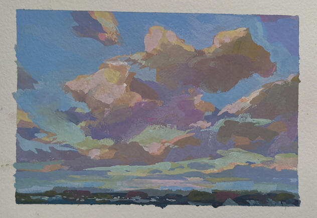 Cloud Gouache Study From Photo