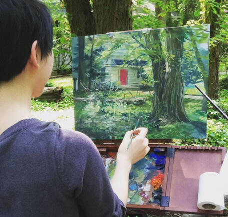 Suburban House Oil Plein Air - 2016