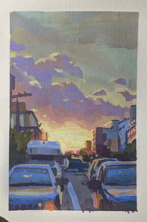 Jersey City Photo Gouache Study
